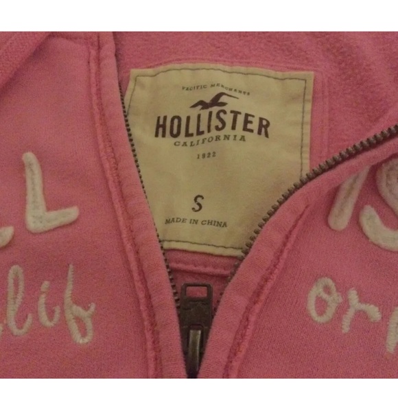 WOMENS HOLLISTER SIZE UK Small PINK HOODIE JUMPER SWEATER JACKET CASUAL SMART - Picture 2 of 2